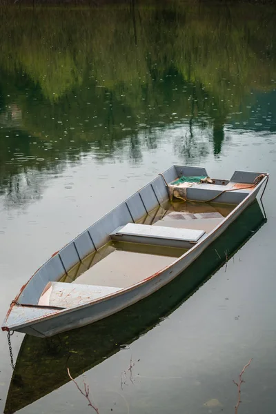 Verwaarloosde Lege Houten Vissersboot Aan Oever Van Het Skadarmeer Virpazar — Stockfoto