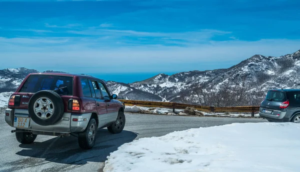 Lovcen National Park Montenegro Aprile 2018 Guida Auto Una Strada — Foto Stock