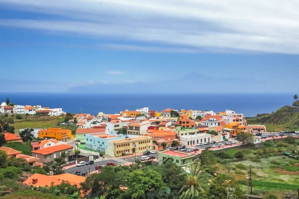 Colorful Homes Vallehermoso Town Island Gomera Canary Islands Spain — Stock Photo, Image