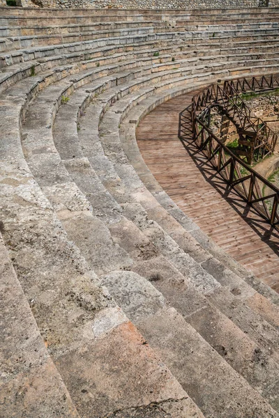 Ruins of ancient Roman theatre in Ohrid Stock Picture