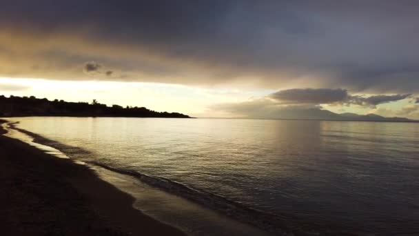 Tsilivi Beach Skymning Sommaren Zante Island Grekland — Stockvideo