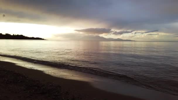 Tsilivi Strand Der Abenddämmerung Sommer Auf Der Insel Zante Griechenland — Stockvideo
