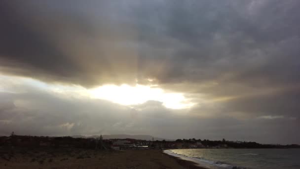 Crepúsculo Sobre Praia Tsilivi Verão Ilha Zante Grécia — Vídeo de Stock