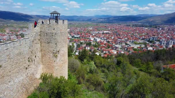 Вид Охрід Місто Видно Замку Самрей Республіка Македонія — стокове відео