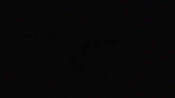 夜间飞行时 闪烁的警告灯在飞机机翼上跳动 — 图库视频影像