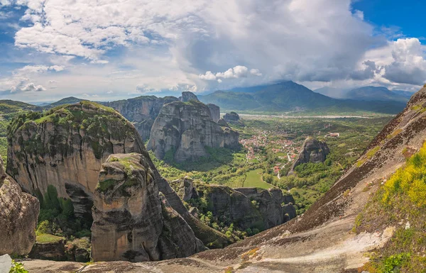 Csodálatos sziklás táj Meteora — Stock Fotó