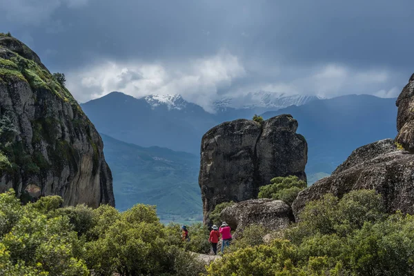 Incríveis formações rochosas em Meteora — Fotografia de Stock