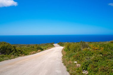 Zante Adası'nda deniz kıyısına doğru yol