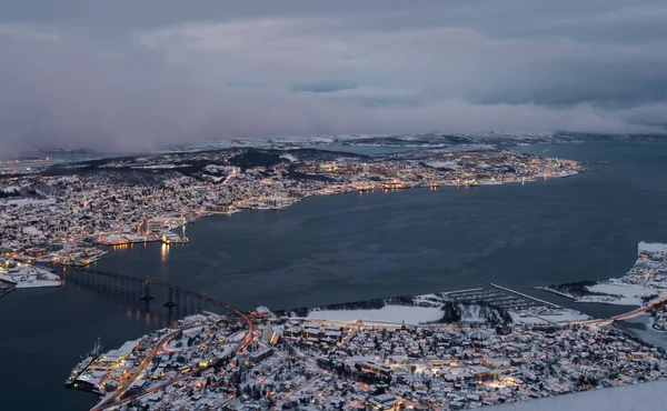 Tromsö stad på vintern — Stockfoto