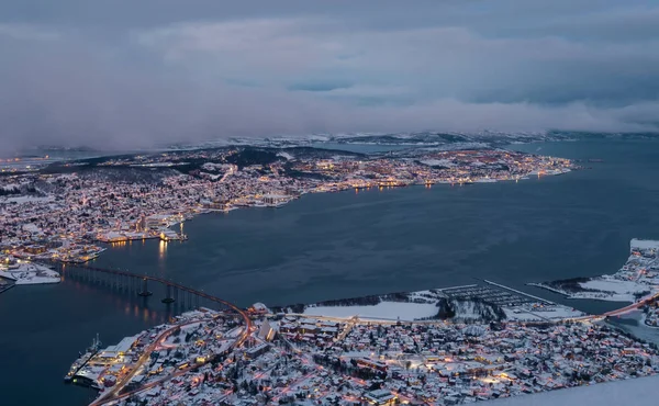 Tromso cidade no inverno — Fotografia de Stock