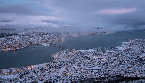 Tromsö stad på vintern — Stockfoto