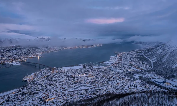 Tromso miasto zimą — Zdjęcie stockowe