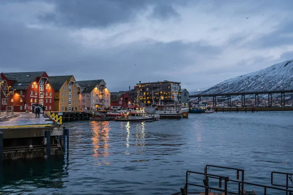 Tromso harbour in winter — Stock Photo, Image