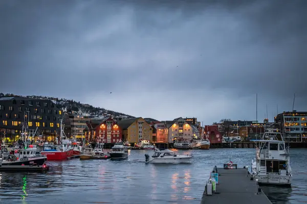 Tromsö hamn på vintern — Stockfoto