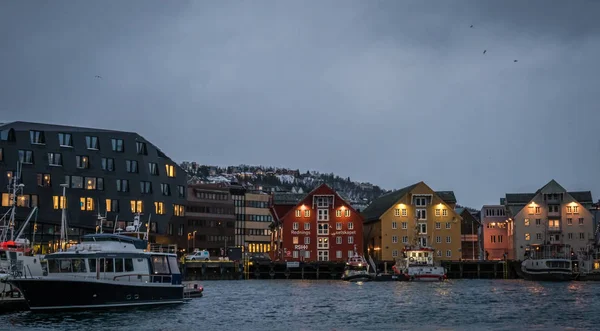 Tromsohafen im Winter — Stockfoto