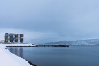 Tromso'daki dairelerin yerleşim blokları 