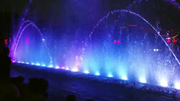 Xian China Juli 2019 Erstaunliche Licht Und Soundshow Den Brunnen — Stockvideo