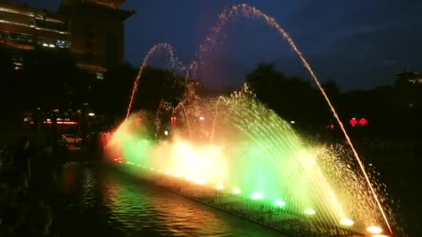 Xian Chine Juillet 2019 Incroyable Spectacle Lumière Son Dans Les — Video