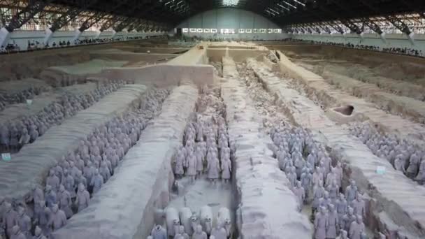 Xian China Julio 2019 Ejército Soldados Barro Terracota Creado Durante — Vídeos de Stock