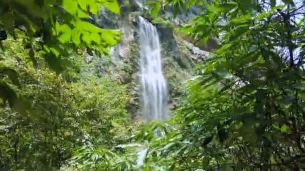 Hermosa Cascada Que Cae Por Ladera Montaña Majestuoso Gran Cañón — Vídeos de Stock