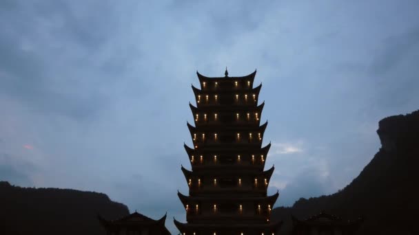 Wulingyuan China August 2019 Crowds People Leaving Wulingyuan Exit Zhangjiajie — Stock Video