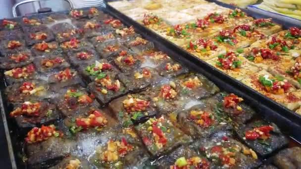 Xian Kina August 2019 Luk Optagelser Orientalsk Asiatisk Street Food – Stock-video