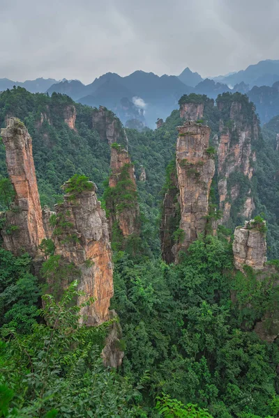 Stenen pilaren van Tianzi bergen in Zhangjiajie National Park — Stockfoto