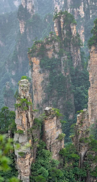 Πέτρινοι πυλώνες των βουνών Τιαντζί στο Zhangjiajie — Φωτογραφία Αρχείου