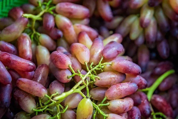 Stapel Verse Heerlijke Rode Druiven Koop Markt China — Stockfoto