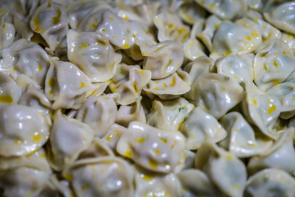 Deliziosi Gnocchi Tradizionali Cinesi Ripieni Carne Maiale Preparati Piatto Caldo — Foto Stock