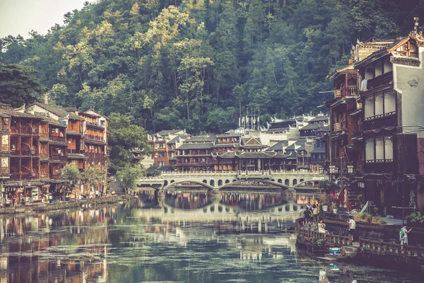 Feng Huang China Augustus 2019 Ochtend Uitzicht Oude Historische Boogbrug — Stockfoto