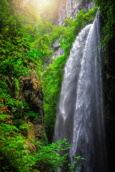 中国重庆武龙县龙水峡国家公园峡谷中的巨大瀑布 — 图库照片