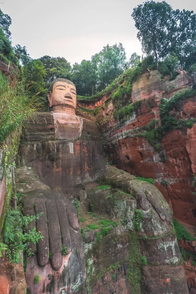 Buda Gigante Leshan Una Estatua Piedra Metros Altura Construida Entre — Foto de Stock