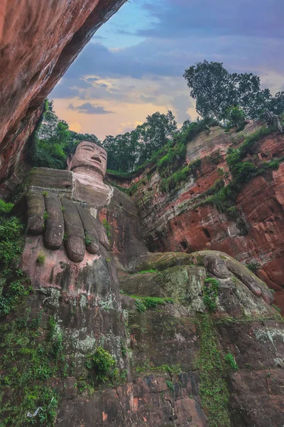 Buda Gigante Leshan Una Estatua Piedra Metros Altura Construida Entre — Foto de Stock