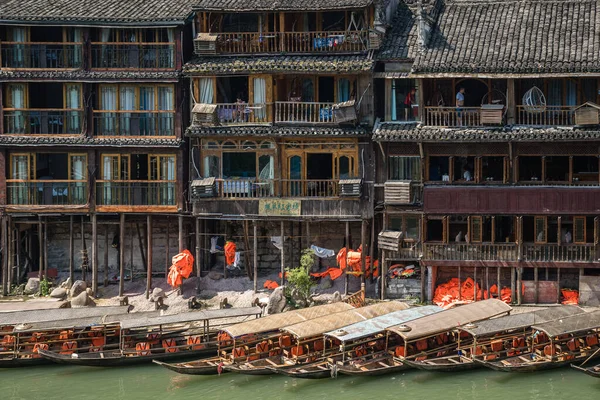 Feng Huang China August 2019 Old Historic Wooden Tourist Boats — Stock Photo, Image