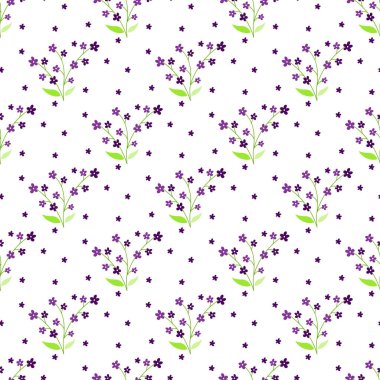 Çiçek Romantizmi Kusursuz Vektör Deseni Tasarımı