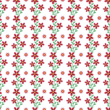 Çiçek Romantizmi Kusursuz Vektör Deseni Tasarımı