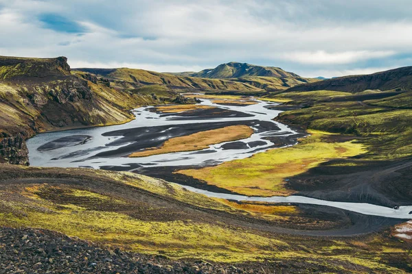 Surrealistiskt och färgglada landskapet på Island — Stockfoto