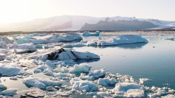 Glaciala lagunen på Island — Stockvideo