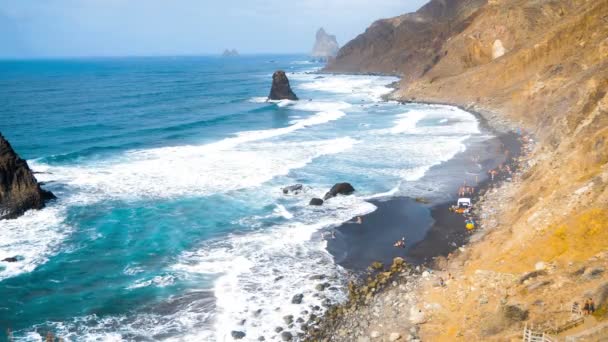 Schwarzer Strand auf Teneriffa — Stockvideo