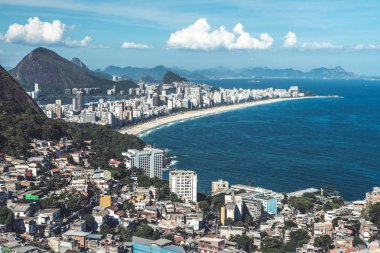 Vidigal favela Rio de Janeiro 'dan görüntü.