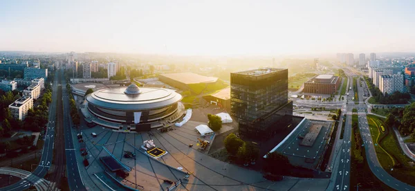 Belo nascer do sol sobre Katowice — Fotografia de Stock