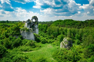 The unique Okiennik rock in Poland clipart