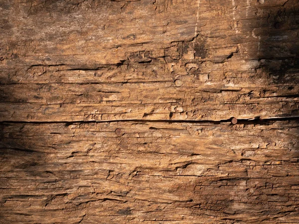 Eski ahşap doku ile çatlamak ve tırnak, sıcak ışık ile kabuk yüzeyi.