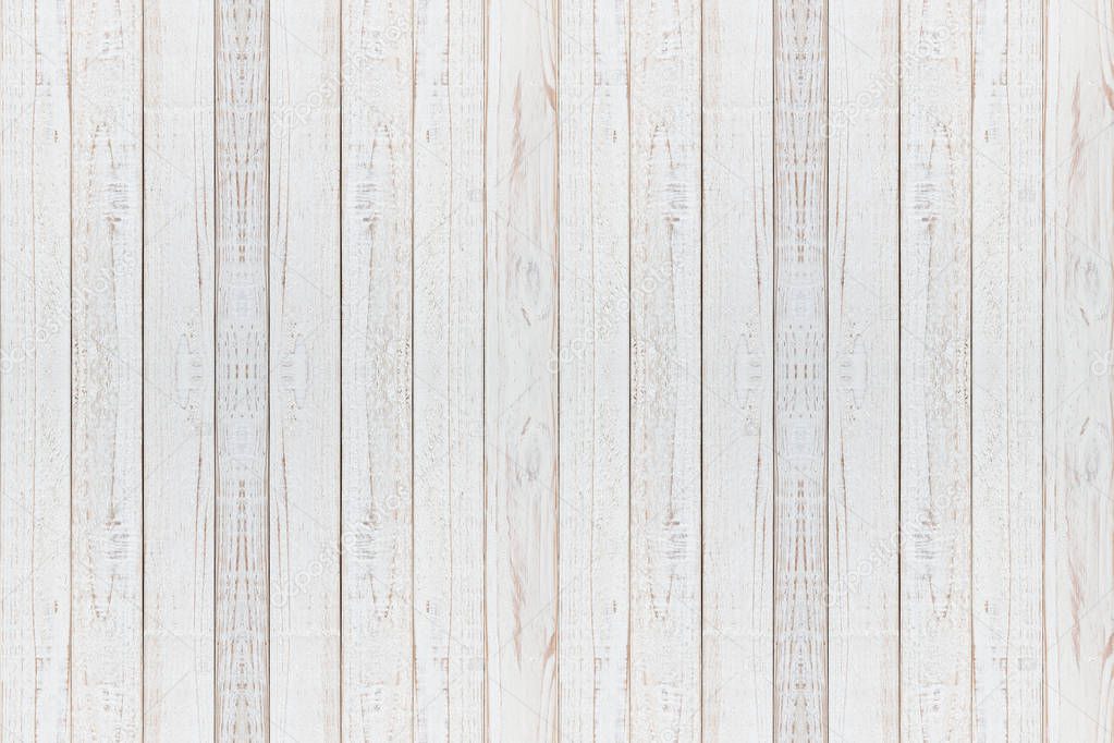 white natural wood wall texture and background,Empty surface white wooden for design.