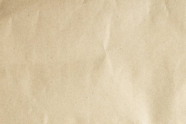 Geri dönüşümlü kahverengi kağıt buruşmuş doku, arka plan için eski kağıt yüzeyi