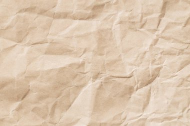 Geri dönüşümlü kahverengi kağıt buruşmuş doku, arka plan için eski kağıt yüzeyi