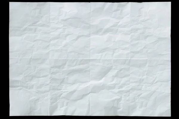 Recykling Biały Papier Zgnieciony Tekstury Czarnym Tle Izolowane Zgniecenie Białej — Zdjęcie stockowe