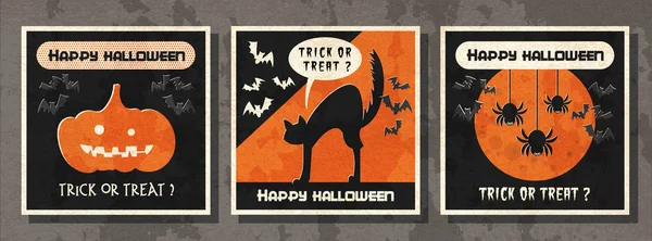 Šťastný Halloween Vektorové Banner Šťastný Halloween Obrázek Pozdrav Card — Stockový vektor