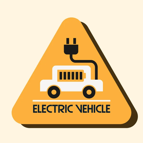 Electric vehicle vector logo, Electric car flat illustration .